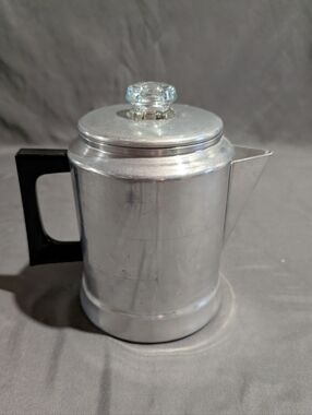VTG Comet  Aluminum Coffee Pot 7 Cup Percolator Glass Knob Camping Stovetop
